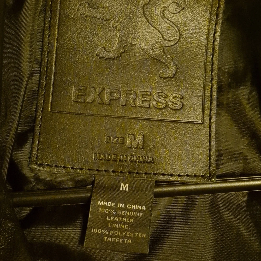 Express Black Leather Pea Coat - Picture 3 of 7